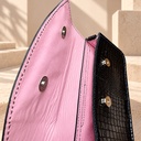 Hand-Tooled Croc-Embossed Crossbody Bag - Black 3