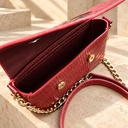Hand-Painted Floral Croc-Embossed Crossbody Bag - Red 3