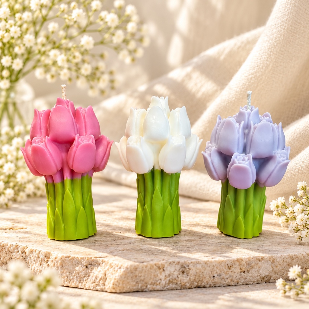 شمعة باقة التوليب (Tulip Bouquet Candle)