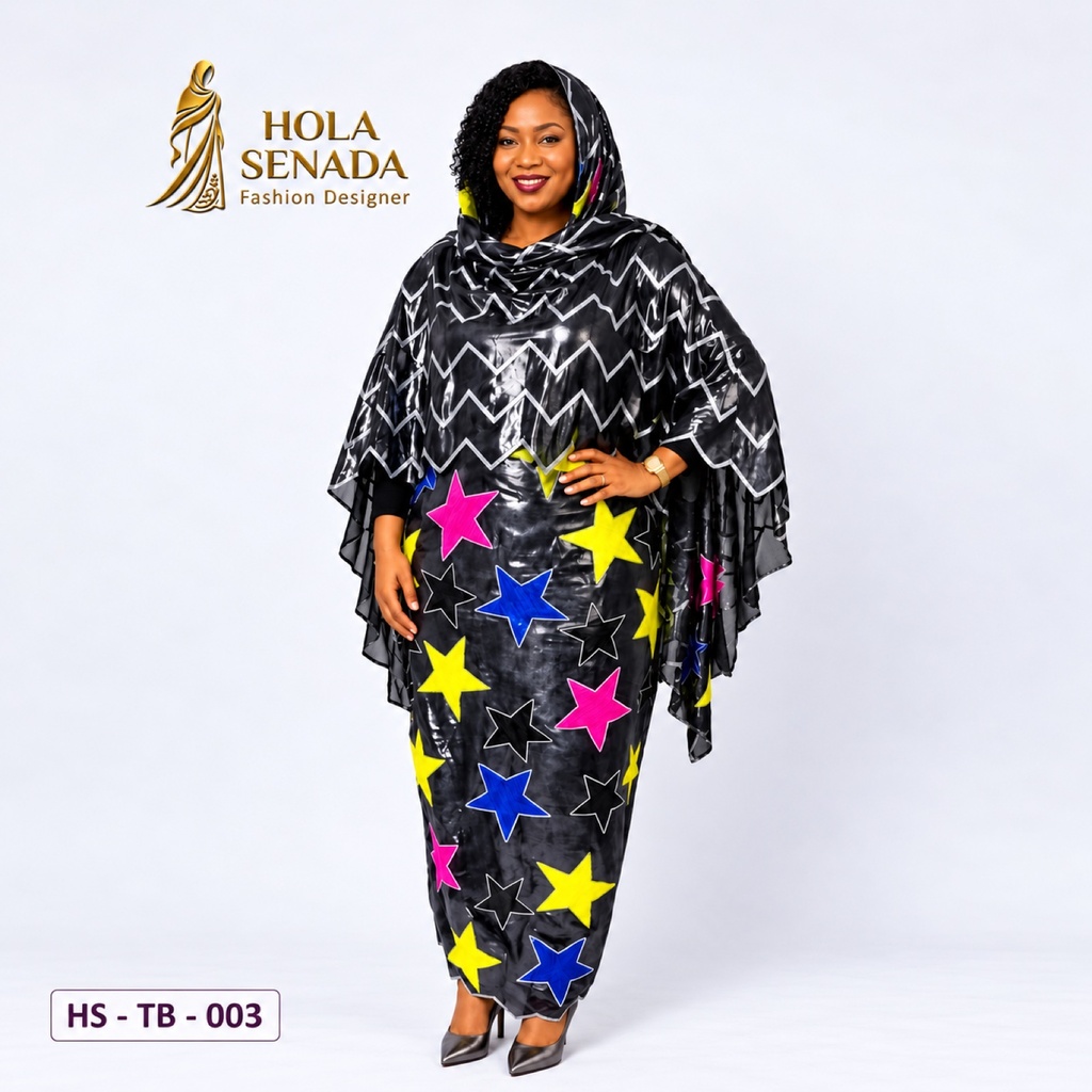 توب رصاصي حرير لامي بترتر ملوّن (Grey Lamé Silk Toub with Coloured Sequins)