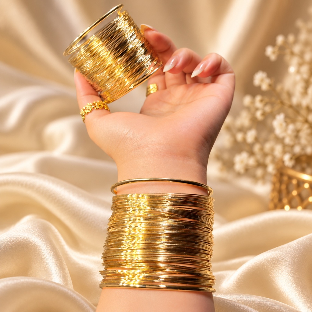 Set of Thin Gold-Tone Bangles