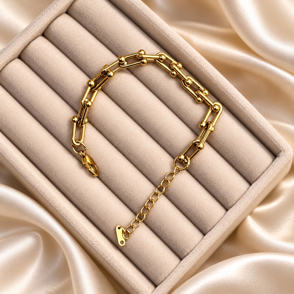 Gold-Tone U-Link Chain Bracelet