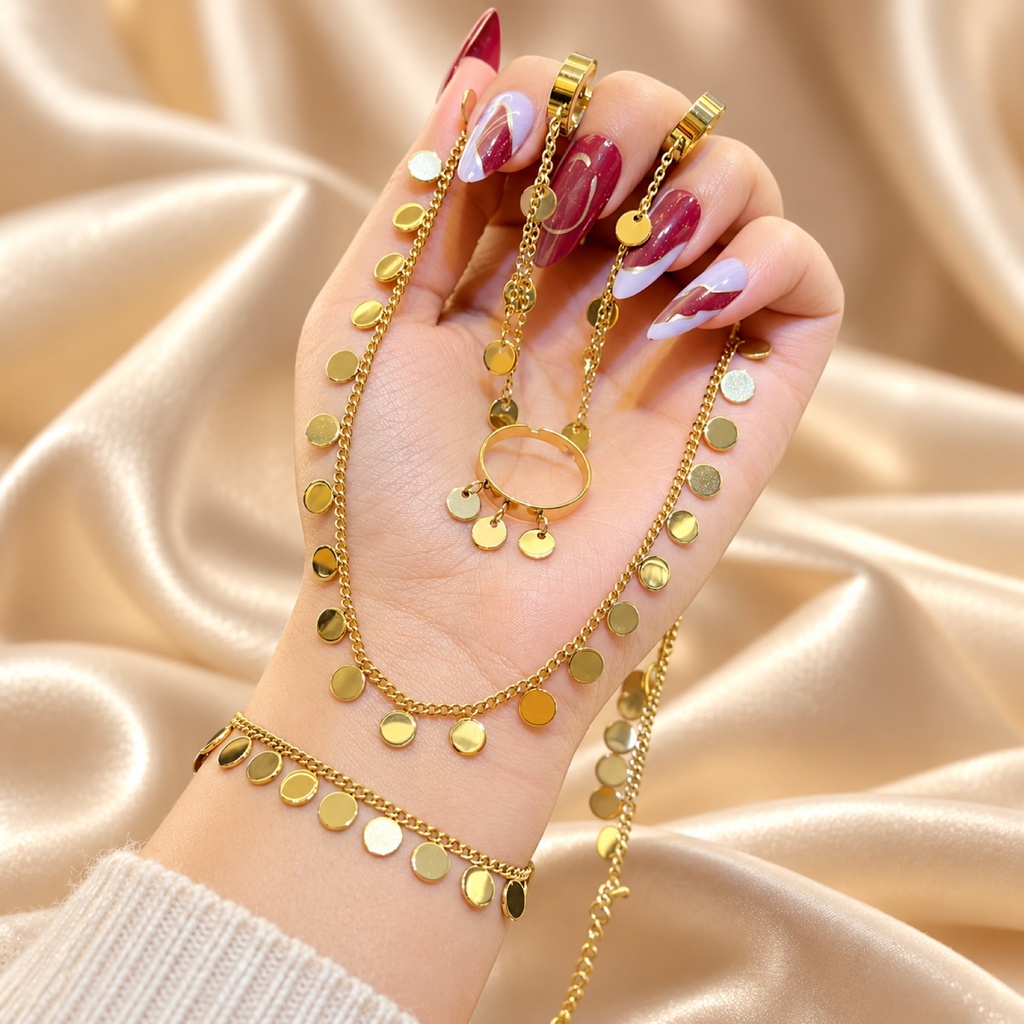 Gold-Tone Disc Charm Set