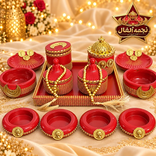 طقم الفال الأحمر والذهبي (Red and gold fal set)