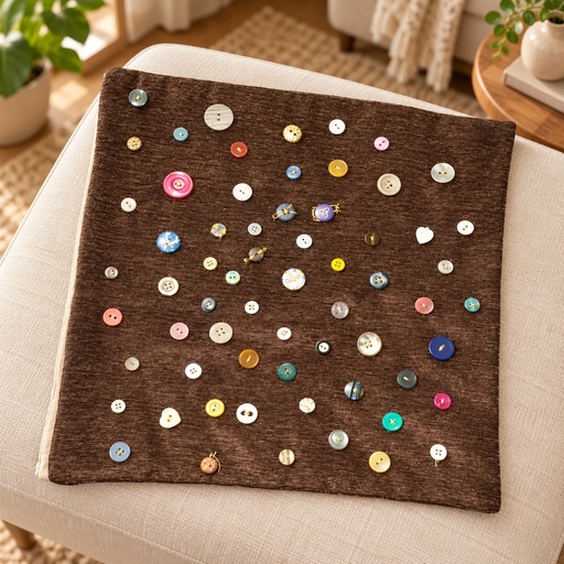 مسند مشغول بالزراير ٤٠×٤٠ (Button-tufted cushion 40×40)