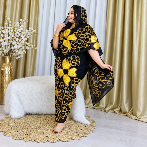 Silk Toub with Crystal & Sequins