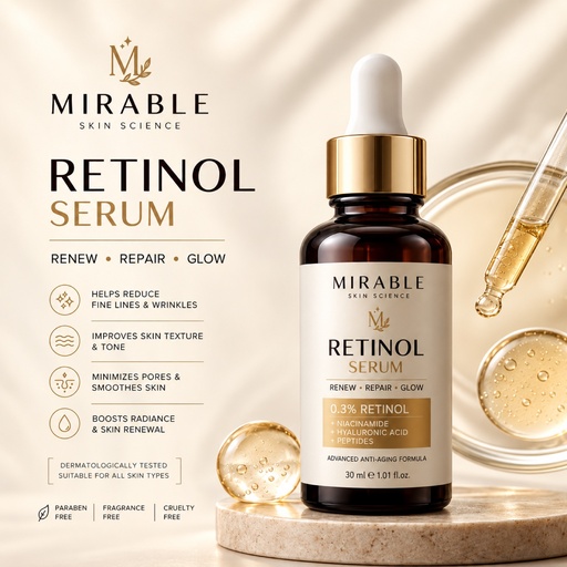 سيرم الريتينول الليبوسومال من ميرابل ٣٠ مل (Mirabil Liposomal Retinol Serum 30ml)