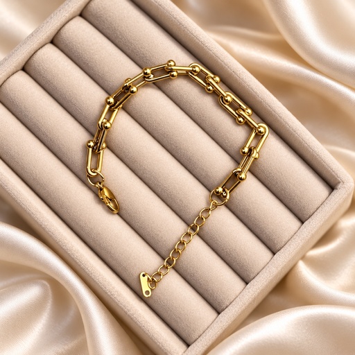 إسورة سلسلة حلقات U ذهبي اللون (Gold-Tone U-Link Chain Bracelet)