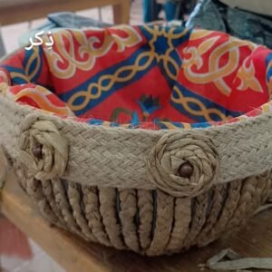 طبق ياميش رمضان من ألياف أشجار الموز الطبيعيه  يدوي صديق للبيئه