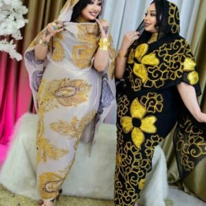 ثياب سلك مشغول وكريستال لاميي مشغول